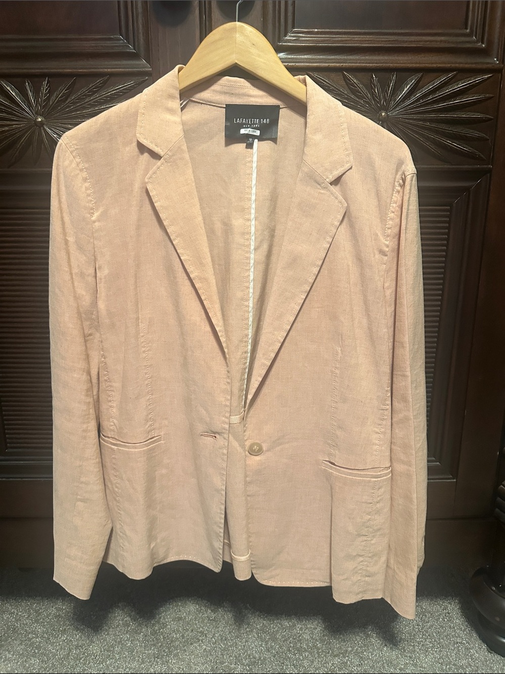 Lafayette 148 New York Dusty Pink Single-Button Blazer